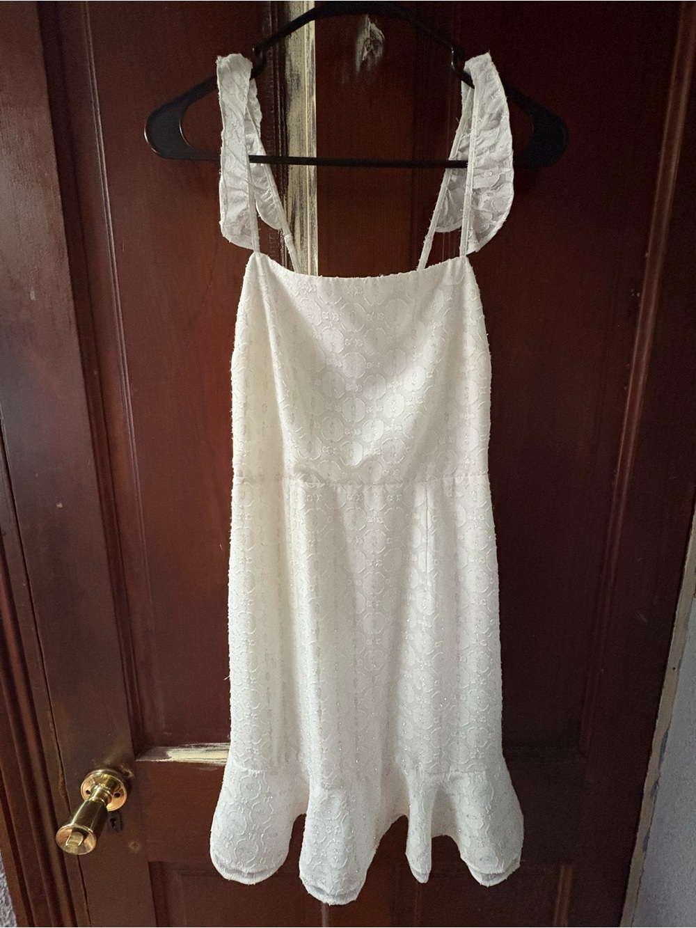 Bar III Ivory Lace Top with Spaghetti Straps